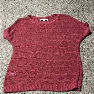 Women's LOFT Short Sleeve Knit Sweater - pink, size small
